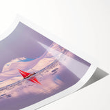 Extra large rolled print of line art flowers in muted green tones, ideal for large living room wall art.