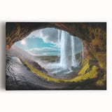 Black and white photograph of Icelandic scenery on stretched canvas, suited for kitchen or bedroom wall art.