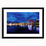 Extra large textured abstract art print of a colorful Irish landscape, framed in black, ideal for living room decor.