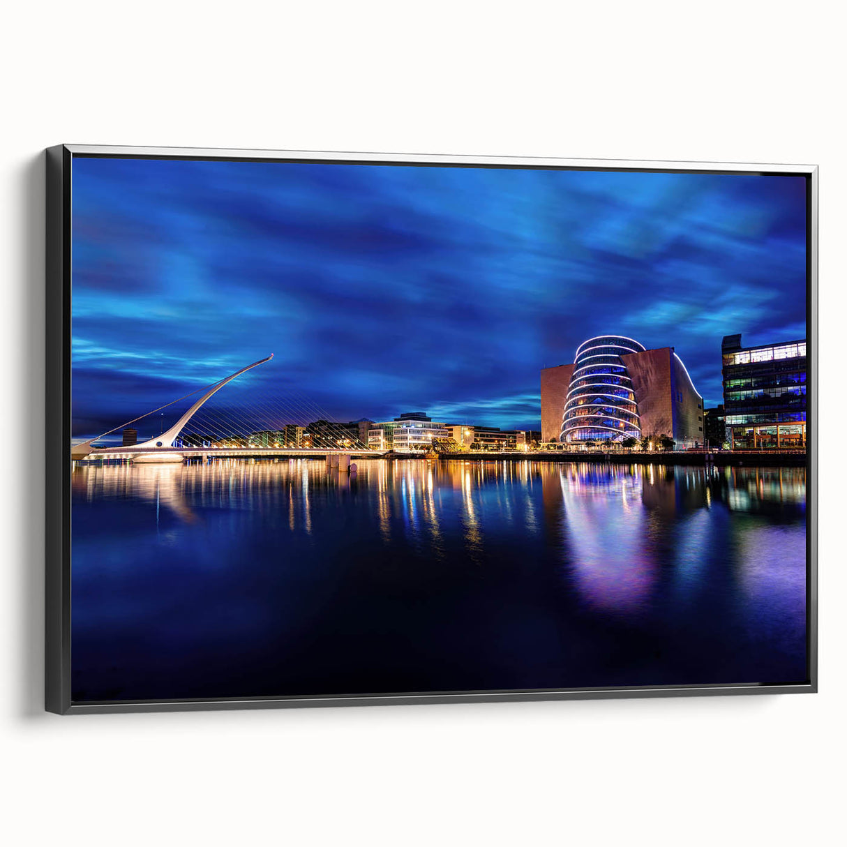 Black and white framed canvas of a vintage Irish landscape, ideal for bedroom wall decor.