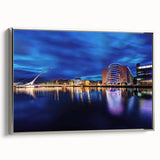 Landscape art painting of a scenic Irish countryside on a framed canvas, featuring a palette of greens and blues.