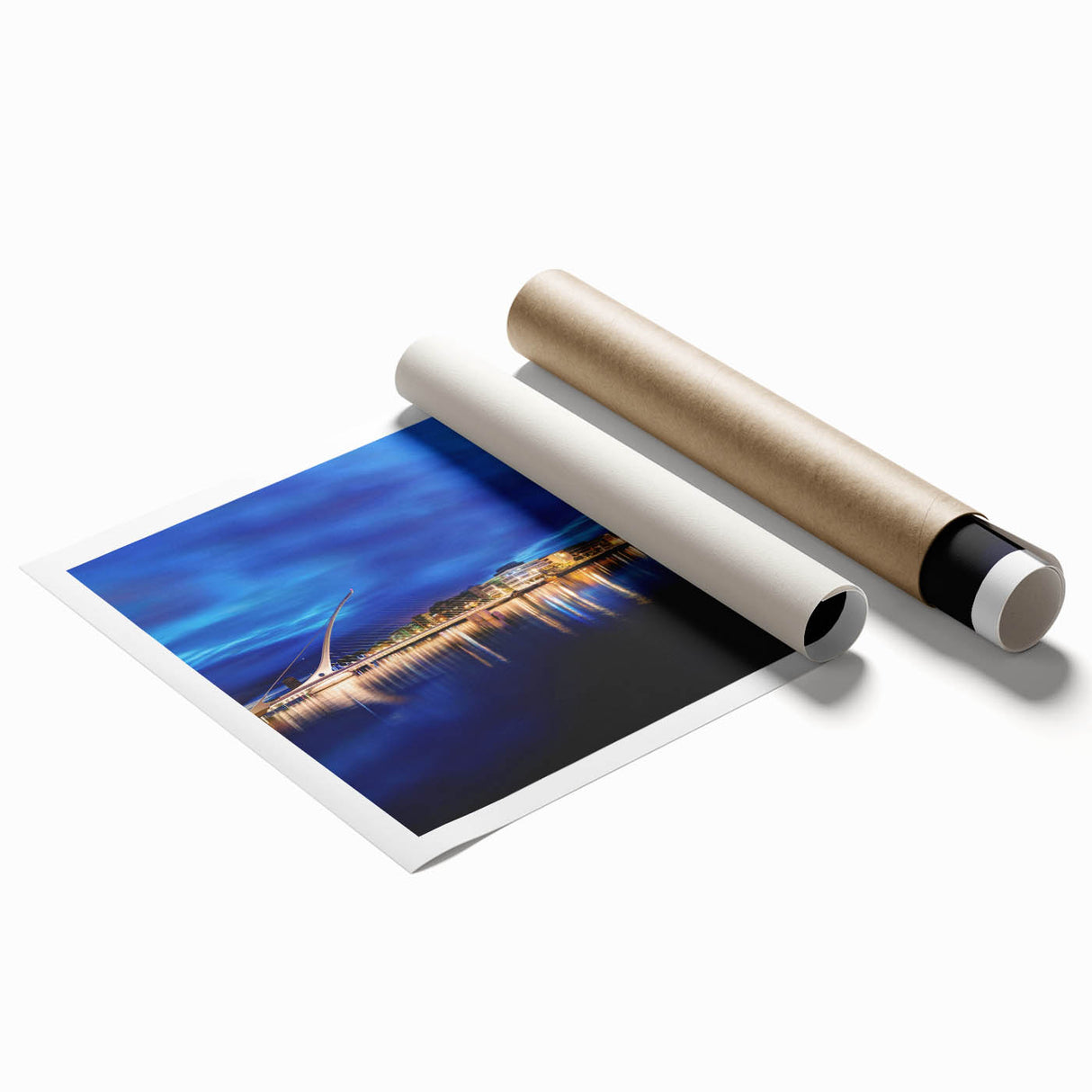 Extra large rolled print depicting a serene Irish landscape with vibrant green hues, ideal for classy bathroom wall art.