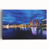 Black and white stretched canvas featuring a scenic view of an Irish landscape, ideal for kitchen wall art.