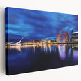 Large stretched canvas featuring a serene Irish landscape in muted green and blue tones, ideal for kitchen wall art.