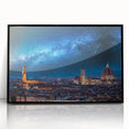 Large abstract wall art of Florence scenery in muted earth tones on framed acrylic, suitable for modern art wall decor.