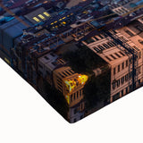 Black and white landscape art painting of Florence on stretched canvas, ideal for bedroom wall art.