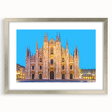 Extra large framed abstract art print of a textured Milan scenery in muted earth tones, ideal for living room decor.