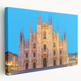 Large canvas print of Milan, Italy, featuring muted earth tones, ideal for kitchen wall art.