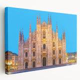 Large canvas print of Milan, Italy, featuring muted earth tones, ideal for kitchen wall art.