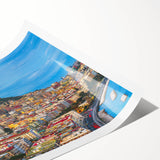 Extra large wall art featuring line art flowers in muted tones on a rolled print, suitable for large living room decor.