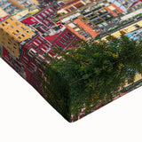Large art of a black and white landscape painting of Naples, Italy on stretched canvas, suitable for bedroom wall decor.