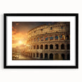 Abstract art print of Rome featuring vibrant, colorful textures on a large framed canvas, ideal for living room decor.