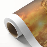 Art deco poster of Rome scenery on rolled canvas, featuring pastel shades, ideal for nursery wall art.