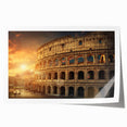 Extra large rolled print depicting a scenic Rome landscape with vibrant green and earth tones.