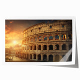 Extra large rolled print depicting a scenic Rome landscape with vibrant green and earth tones.