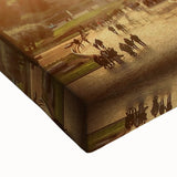 Black and white landscape art painting of Rome on stretched canvas, ideal for bedroom wall art.