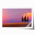 Rolled print of a Tuscan landscape with vibrant green fields and a clear sky, ideal for art wall dining room.