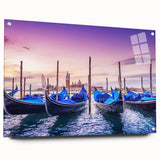 Acrylic glass print of Venice scenery in soft pastel shades, ideal for dining room decor.