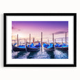 Extra large, textured abstract art print of a colorful Venice scenery on a black framed canvas, ideal for living room decor.