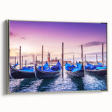 Framed canvas of a vintage Venice landscape with muted colors, ideal for living room decor.