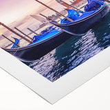 Art deco poster of Venice scenery on rolled canvas, featuring muted earth tones, ideal for dining room wall art.