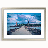 Extra large abstract art print of a European landscape in textured silver frame, ideal for living room decor.