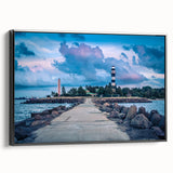 Black and white framed canvas of a vintage European landscape, ideal for bedroom wall art.