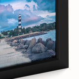 Extra large framed canvas featuring a textured, colorful depiction of a European scenery in black wall art style.