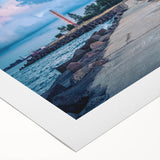 Art deco poster of a European landscape in muted earth tones on rolled canvas, suitable for dining room decor.