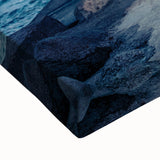 Large art of a black and white landscape painting of Latvia on stretched canvas, suitable for bedroom wall decor.