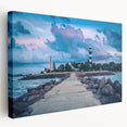 Side view of a large stretched canvas featuring a European landscape in muted earth tones, suitable as kitchen wall art.
