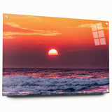 Acrylic print of a European Lithuanian landscape in muted earth tones, suited for dining room decor.