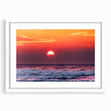 Textured art print of abstract European scenery in muted earth tones on a framed white mat, ideal for bedroom wall decor.