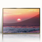 Art deco poster of a European Lithuanian landscape in gold acrylic frame, ideal for modern art wall decor.