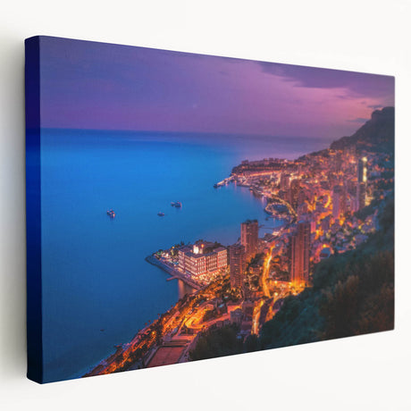 Large canvas print depicting a vibrant Monaco scenery, suitable as kitchen wall art.