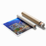 Extra large rolled print of a Montenegro landscape with vibrant green foliage and a serene lake.