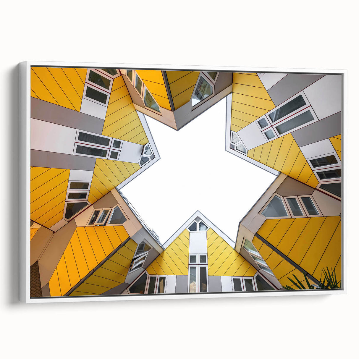 Vintage poster art of a European scenery, featuring colorful accents on a large framed canvas, ideal for living room decor.