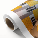 Art Deco style poster of a European cityscape in pastel colors on rolled canvas, ideal for nursery wall art.