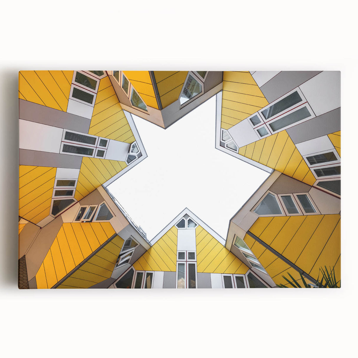 Black and white stretched canvas of a European cityscape, ideal for kitchen wall art or bedroom ambiance.