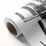 Art Deco poster of Lisbon scenery on rolled canvas, featuring pastel shades, ideal for nursery wall art or dining room decor.