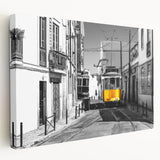 Large canvas print of Lisbon's cityscape in subdued earth tones, suitable for kitchen wall art.