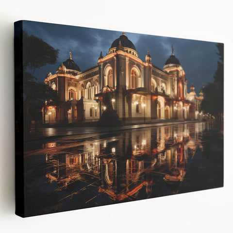 Panoramic view of Sochi, Russia on stretched canvas with muted earth tones, ideal for kitchen wall art.