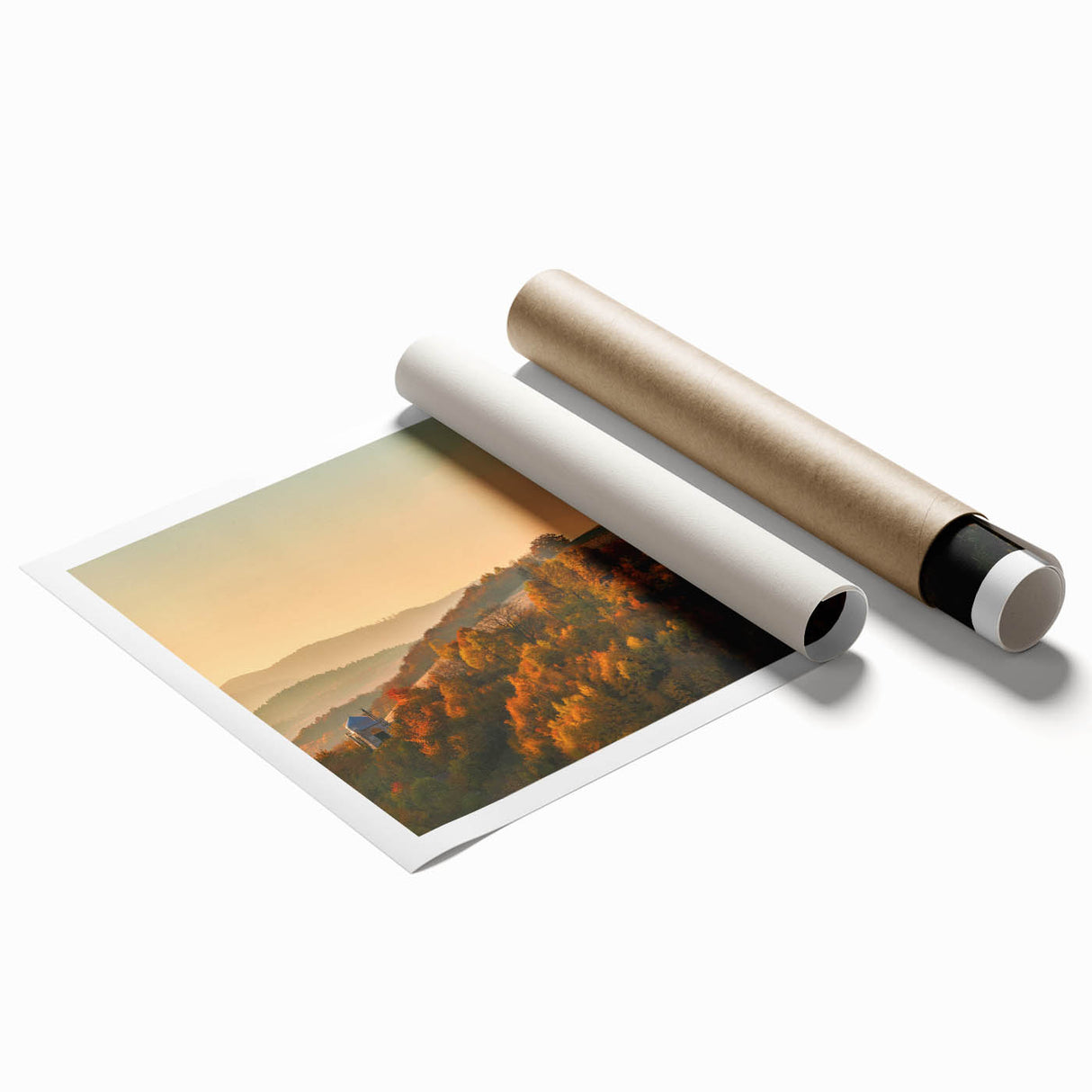 Extra large rolled print featuring a floral scene in Slovakia, rendered in soft pastel shades.