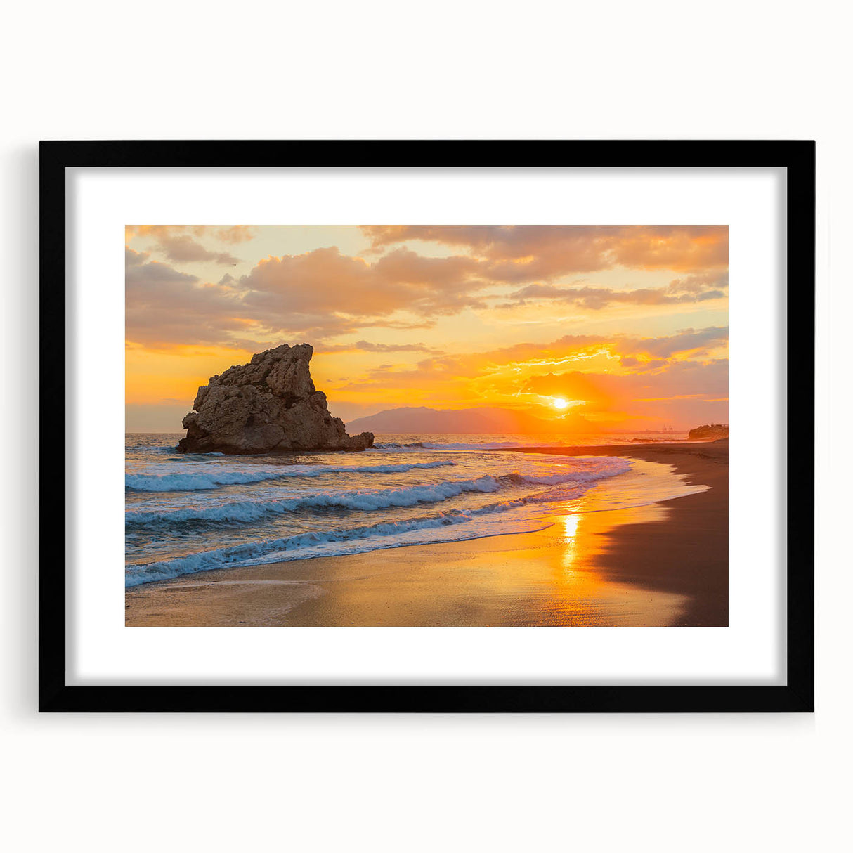 Extra large abstract art print of Andalucia, Spain, featuring vibrant colors on textured canvas, ideal for living room decor.