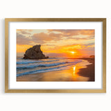 Textured art depicting abstract scenery of Andalucia, Spain, in muted earth tones, framed in gold, ideal for bedroom decor.