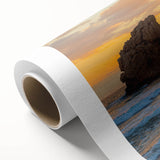 Art Deco poster of Andalucian landscape in muted earth tones on rolled canvas, ideal for nursery wall art.