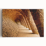 Black and white stretched canvas of Barcelona scenery, ideal for kitchen wall art or bedroom ambiance.