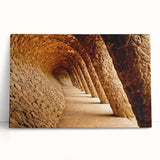 Black and white stretched canvas of Barcelona scenery, ideal for kitchen wall art.