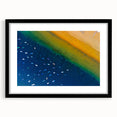 Extra large abstract art print of colorful, textured scenery depicting Europe's Canary Islands, framed in black.