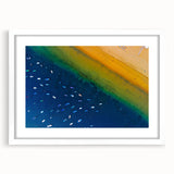 Textured abstract art print featuring muted earth tones, framed with a white mat, ideal for bedroom art.